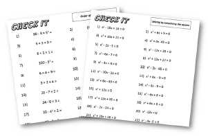 Checkit Worksheets